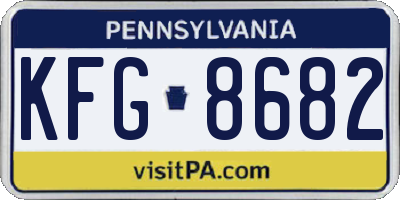 PA license plate KFG8682