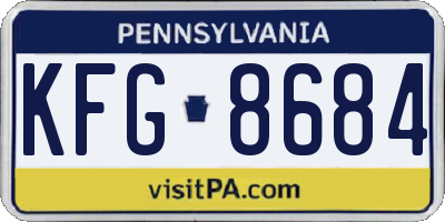 PA license plate KFG8684