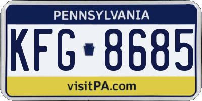 PA license plate KFG8685