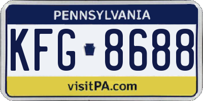 PA license plate KFG8688