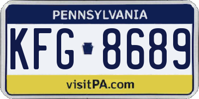 PA license plate KFG8689