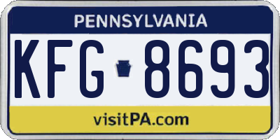 PA license plate KFG8693