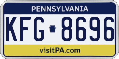 PA license plate KFG8696