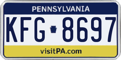 PA license plate KFG8697
