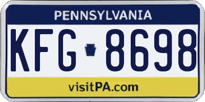 PA license plate KFG8698