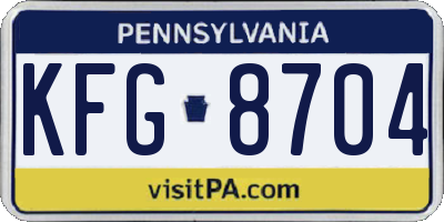 PA license plate KFG8704