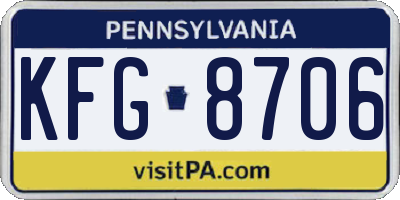PA license plate KFG8706