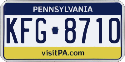 PA license plate KFG8710