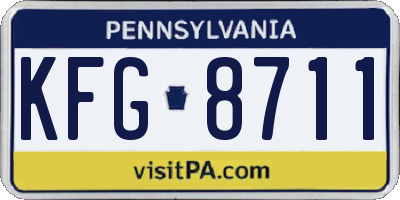 PA license plate KFG8711