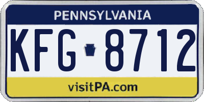 PA license plate KFG8712