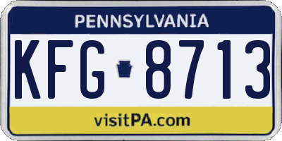 PA license plate KFG8713