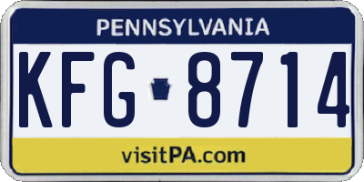 PA license plate KFG8714