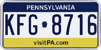 PA license plate KFG8716
