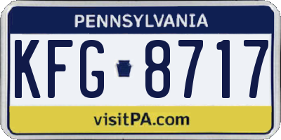 PA license plate KFG8717