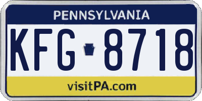 PA license plate KFG8718