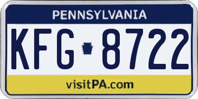 PA license plate KFG8722