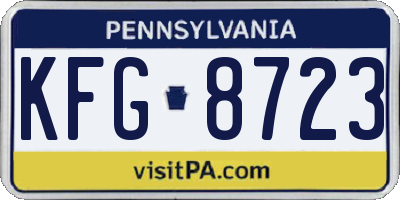PA license plate KFG8723