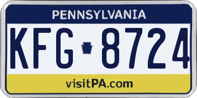 PA license plate KFG8724