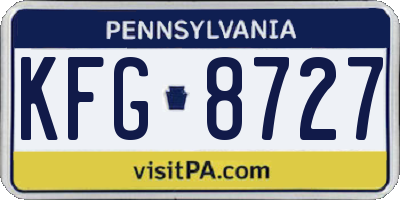 PA license plate KFG8727