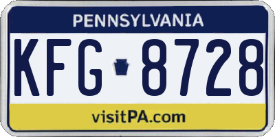 PA license plate KFG8728