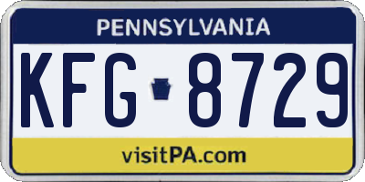 PA license plate KFG8729
