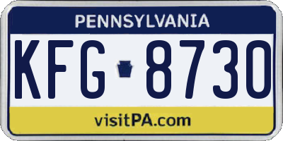 PA license plate KFG8730