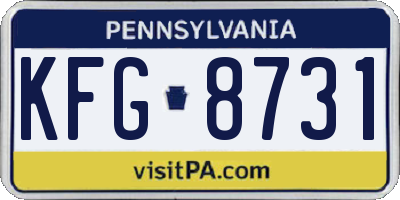 PA license plate KFG8731