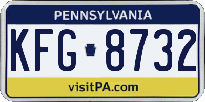 PA license plate KFG8732