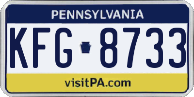 PA license plate KFG8733