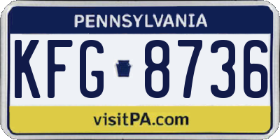 PA license plate KFG8736
