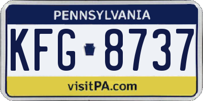 PA license plate KFG8737