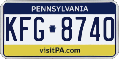 PA license plate KFG8740