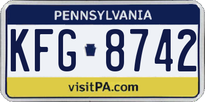 PA license plate KFG8742