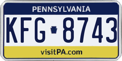 PA license plate KFG8743