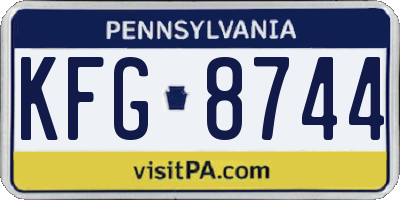 PA license plate KFG8744