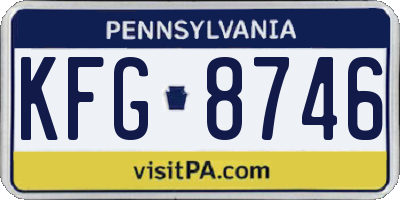 PA license plate KFG8746