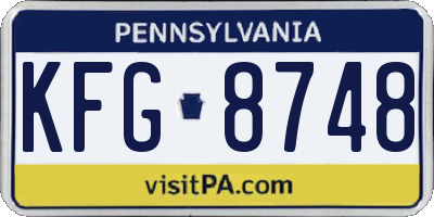 PA license plate KFG8748