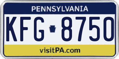 PA license plate KFG8750