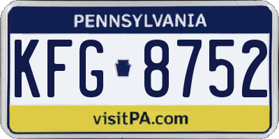 PA license plate KFG8752