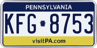 PA license plate KFG8753