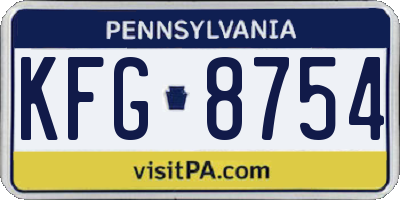 PA license plate KFG8754