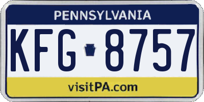 PA license plate KFG8757