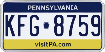 PA license plate KFG8759