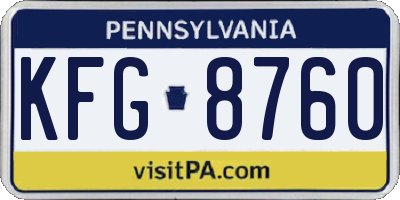 PA license plate KFG8760