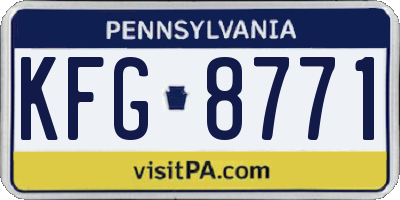 PA license plate KFG8771