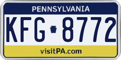 PA license plate KFG8772