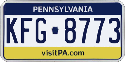 PA license plate KFG8773