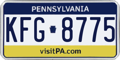 PA license plate KFG8775