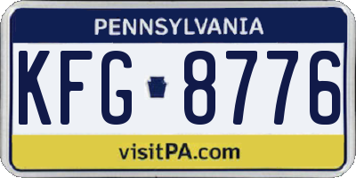 PA license plate KFG8776