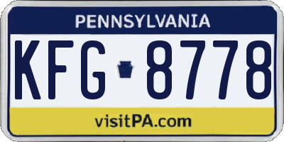 PA license plate KFG8778